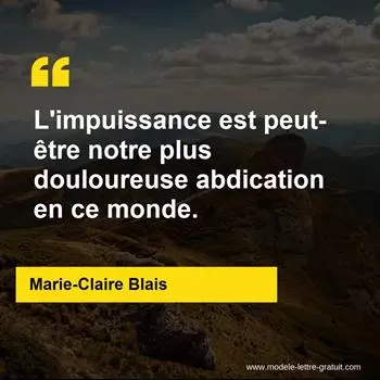Citation Marie-Claire Blais