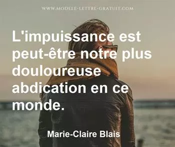 Citation de Marie-Claire Blais