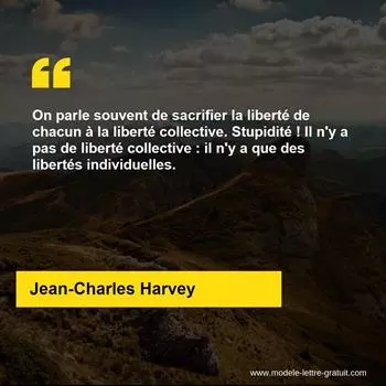 Citation Jean-Charles Harvey