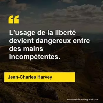 Citation Jean-Charles Harvey