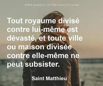 Citation de Saint Matthieu