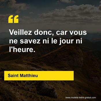 Citation de Saint Matthieu