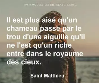 Citation de Saint Matthieu