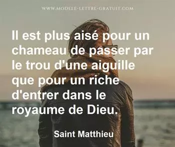 Citation de Saint Matthieu