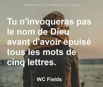Citation de WC Fields