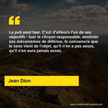 Citation de Jean Dion