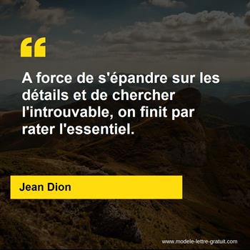 Citation de Jean Dion