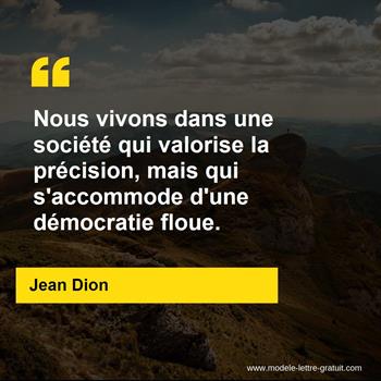 Citation de Jean Dion