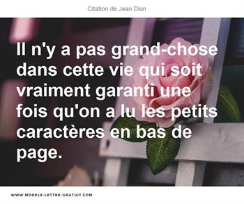 Citations Jean Dion