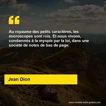 Citation Jean Dion