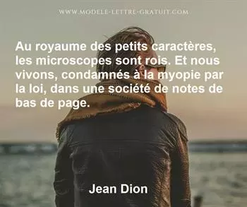 Citation de Jean Dion