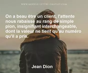 Citation de Jean Dion
