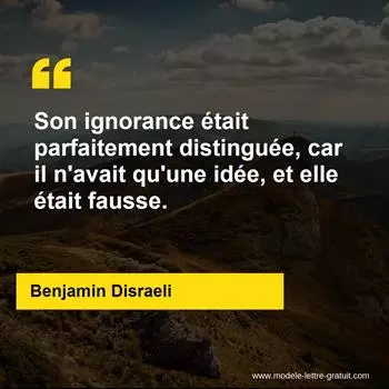 Citation Benjamin Disraeli