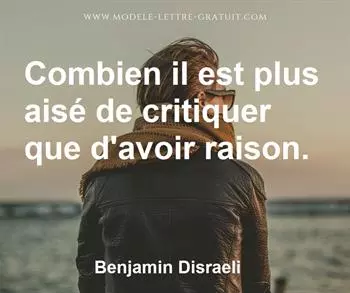 Citation de Benjamin Disraeli