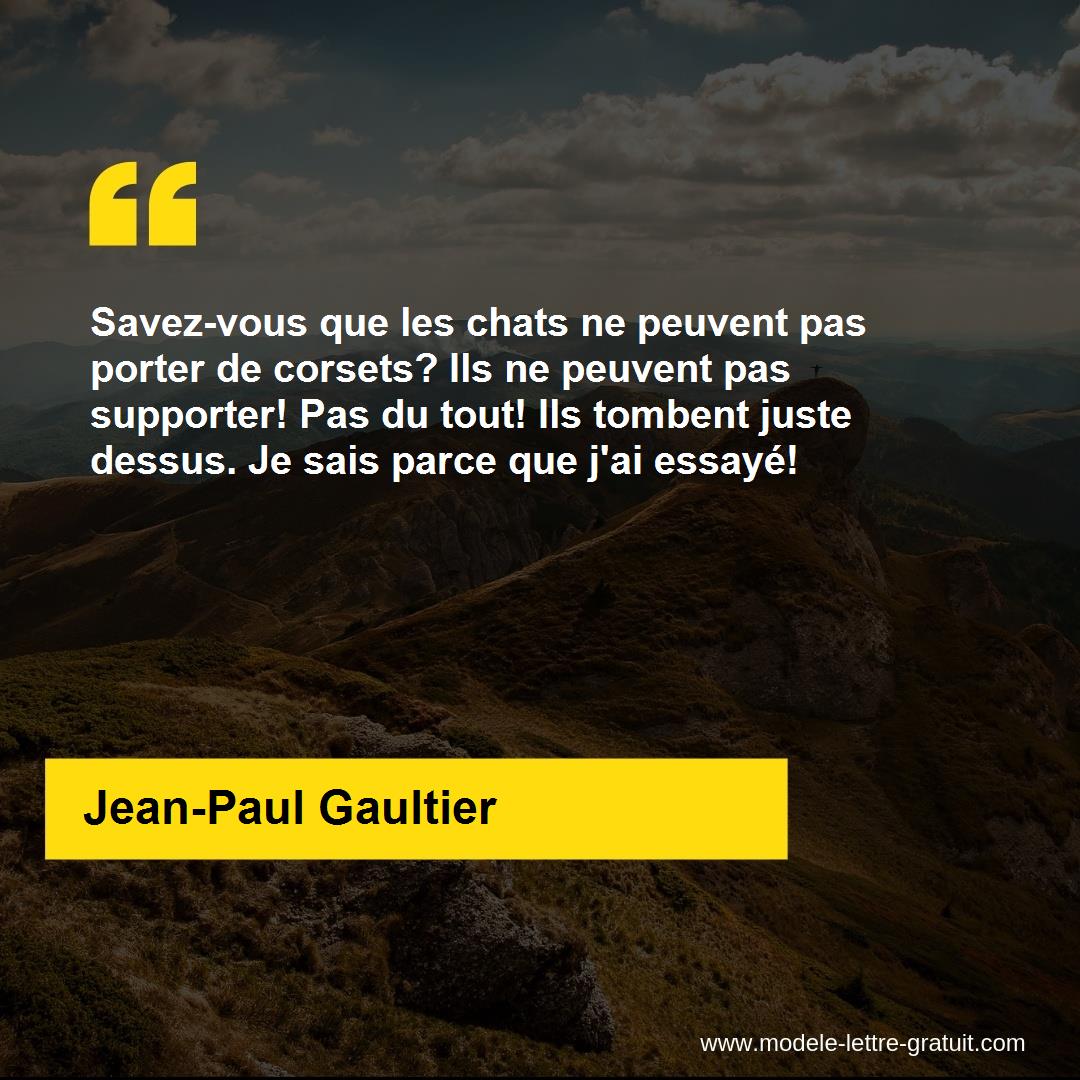 Savez Vous Que Les Chats Ne Peuvent Pas Porter De Corsets Ils Jean Paul Gaultier