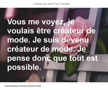 Citations Jean-Paul Gaultier
