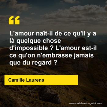 L Amour Nait Il De Ce Qu Il Y A La Quelque Chose D Impossible Camille Laurens