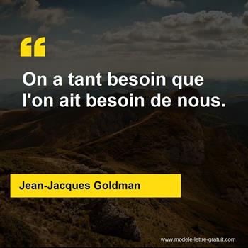 Citation de Jean-Jacques Goldman