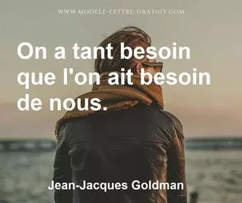 Citation de Jean-Jacques Goldman