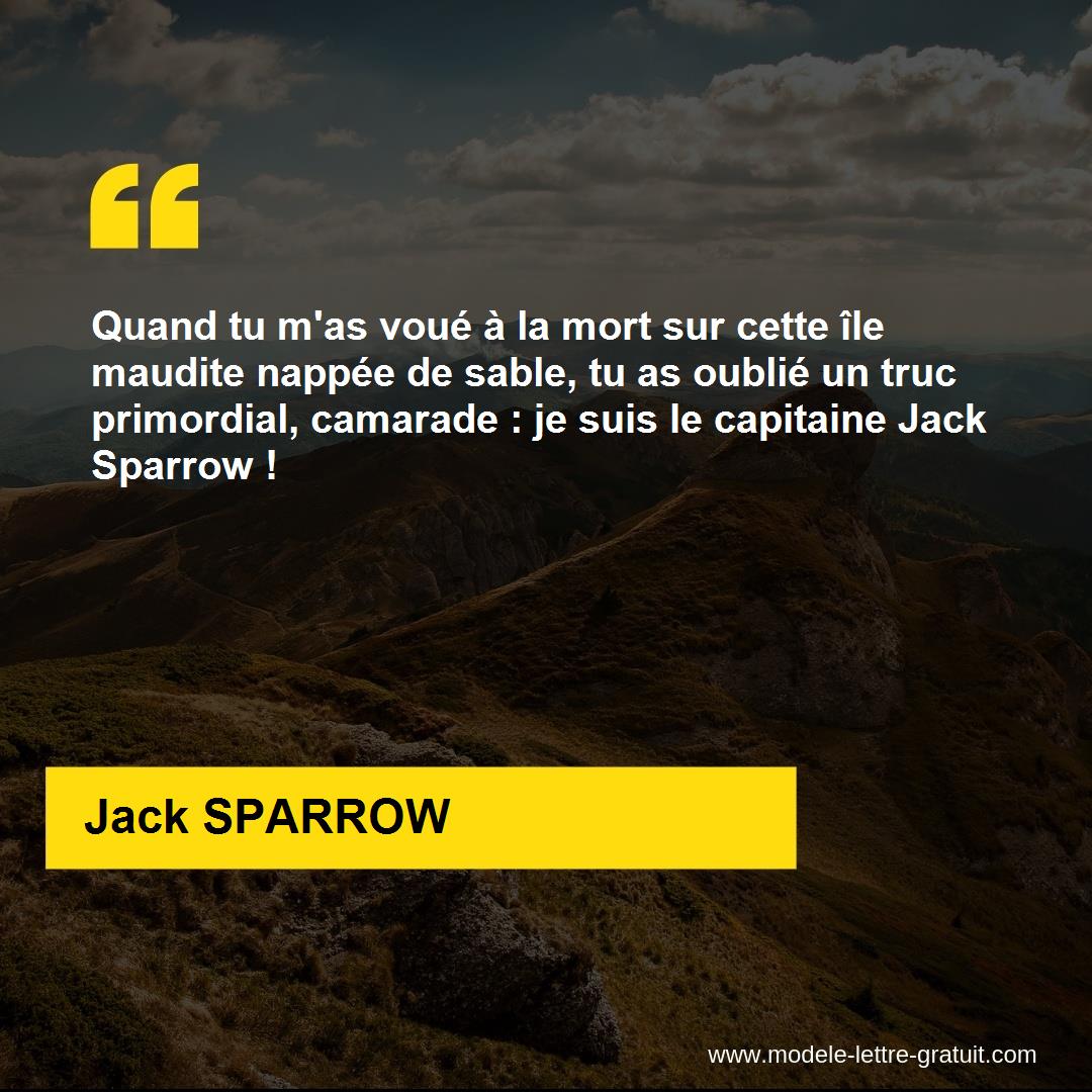 Quand Tu M As Voue A La Mort Sur Cette Ile Maudite Nappee De Jack Sparrow