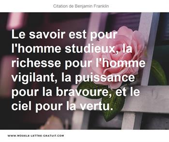 Citations Benjamin Franklin