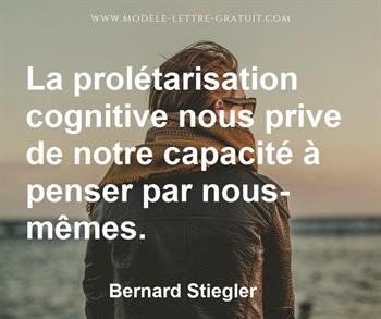 Citation de Bernard Stiegler