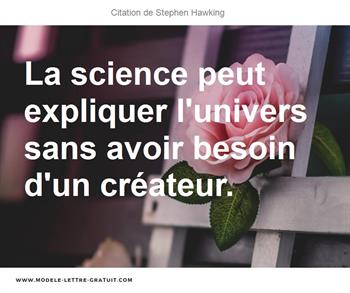 La Science Peut Expliquer L Univers Sans Avoir Besoin D Un Stephen Hawking