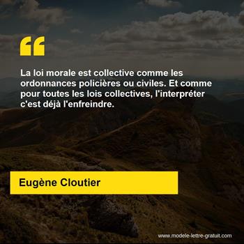 Citation de Eugène Cloutier