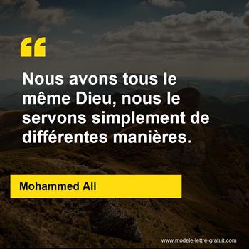 Citation de Mohammed Ali