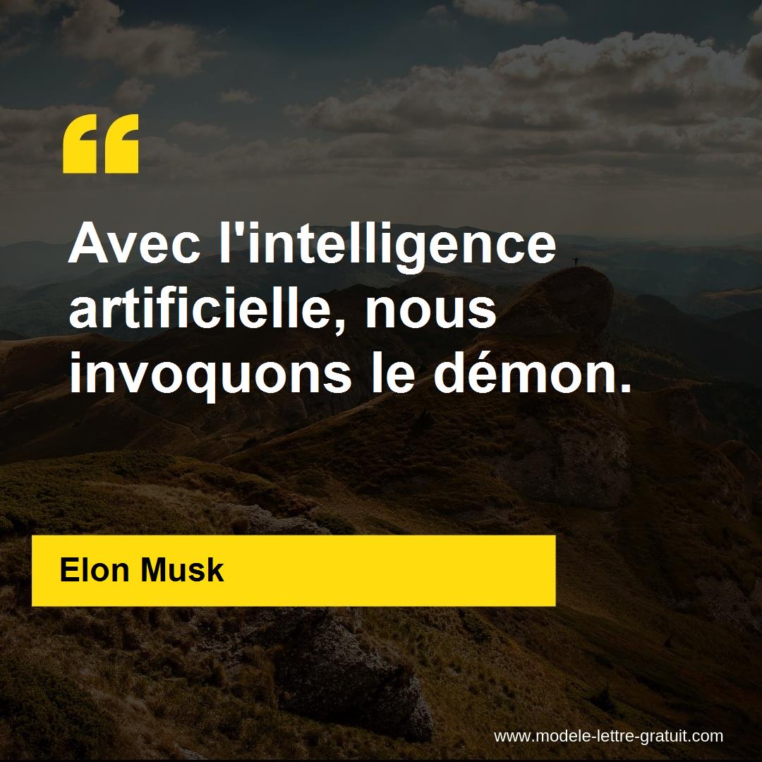 Avec L Intelligence Artificielle Nous Invoquons Le Demon