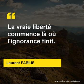 Citation de Laurent FABIUS