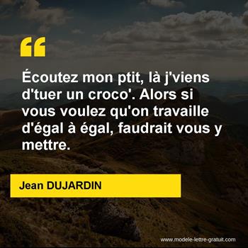 Citation de Jean DUJARDIN