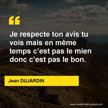 Citation de Jean DUJARDIN