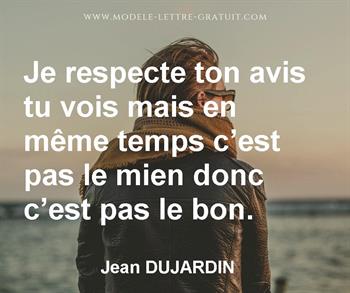 Citation de Jean DUJARDIN