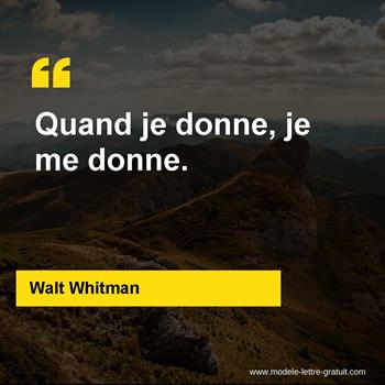 Citation de Walt Whitman