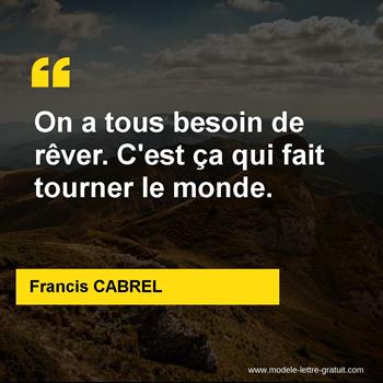 Citation de Francis CABREL