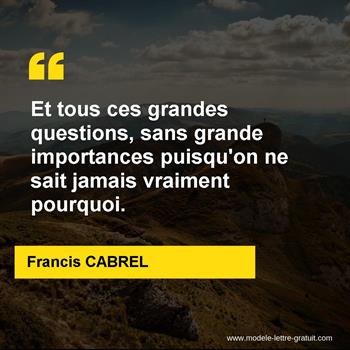 Citation de Francis CABREL