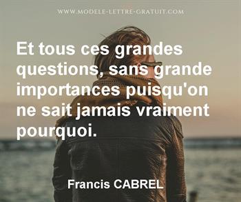 Citation de Francis CABREL