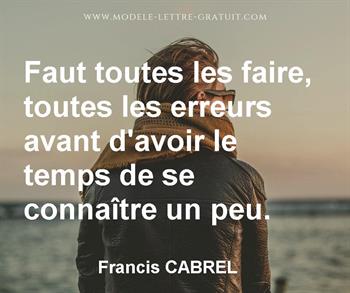 Citation de Francis CABREL