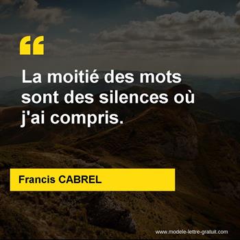 Citation de Francis CABREL