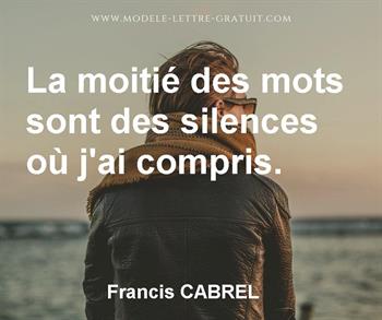 Citation de Francis CABREL