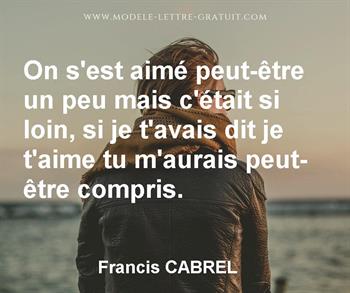 Citation de Francis CABREL