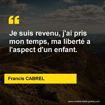 Citations Francis CABREL