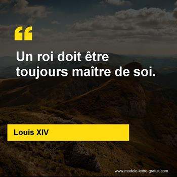 Citation de Louis XIV