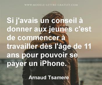 Citation de Arnaud Tsamere