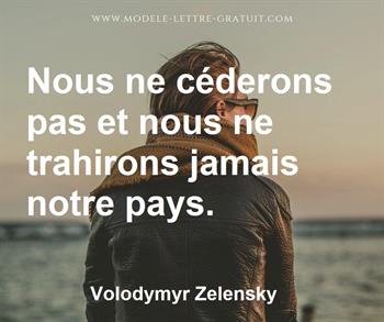 Citation de Volodymyr Zelensky