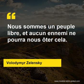 Citation Volodymyr Zelensky