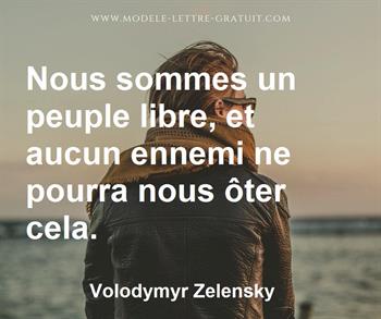 Citation de Volodymyr Zelensky