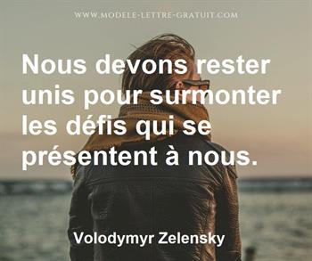 Citation de Volodymyr Zelensky