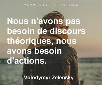 Citation de Volodymyr Zelensky